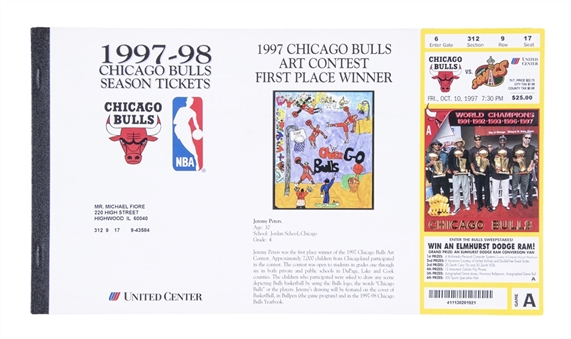 1997-98 Chicago Bulls “The Last Dance” Unused Season Tickets (45 Total Games) In Original Booklet 